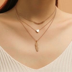 🆕 Multi Layered Gold Heart Necklace
